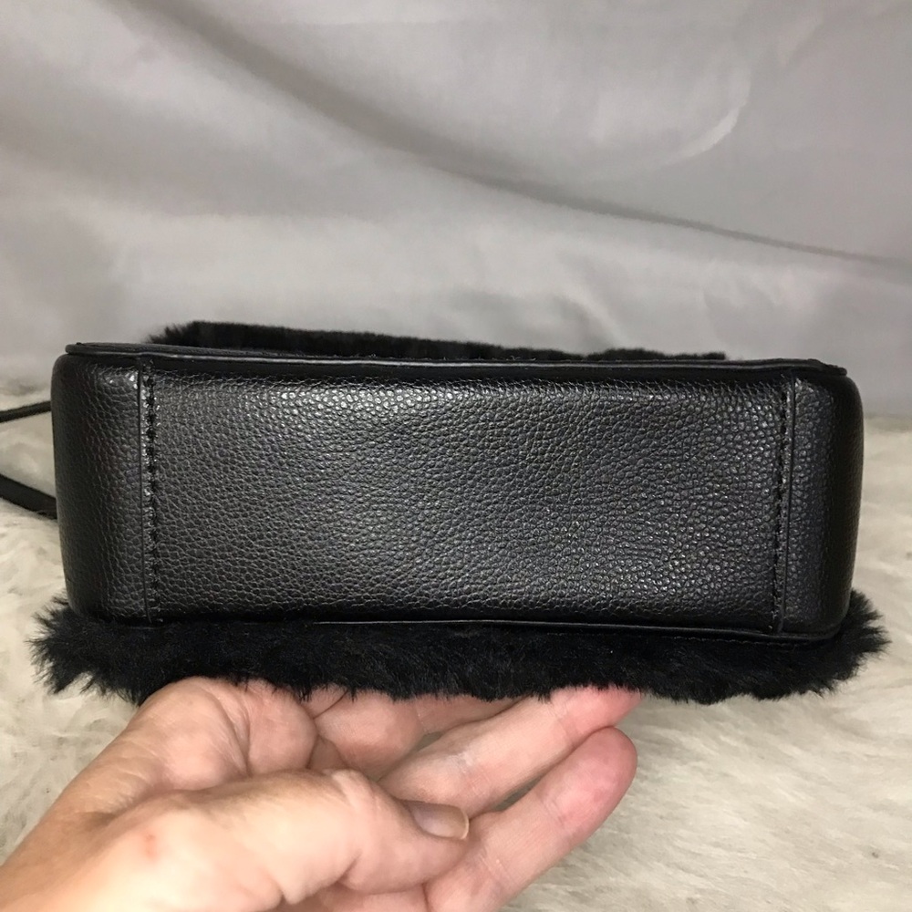 NWT Kate Spade Black Faux Fur Handle Crossbody Bag w/ Crystal Embellishments - Picture 13 of 16
